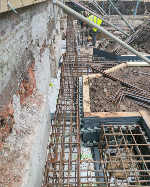 Pile & Beam RC Footings with Boundary Wall Stabilisation